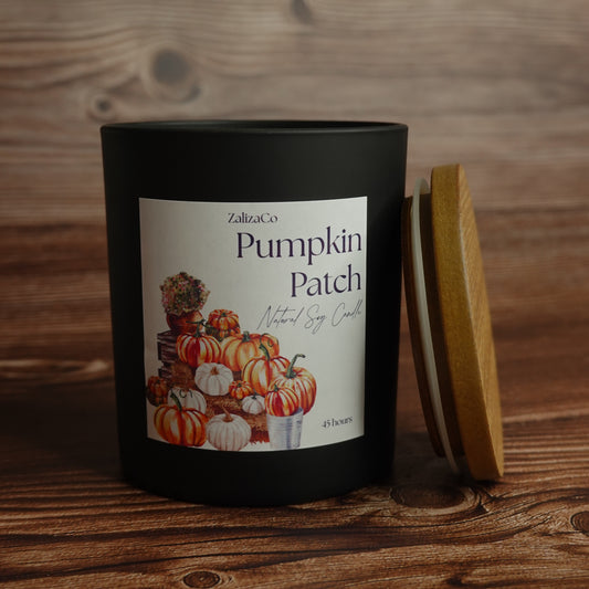 Pumpkin Patch candle gift set matte black jar