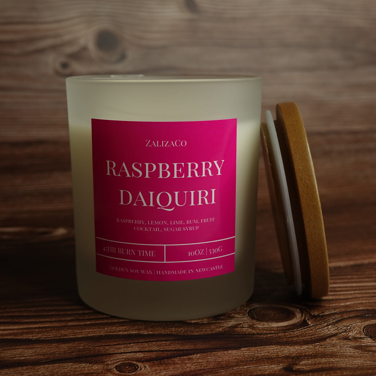 Summer fruity candle frosted white jar