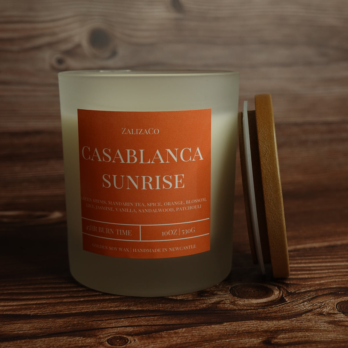Colourful label candle summer scents