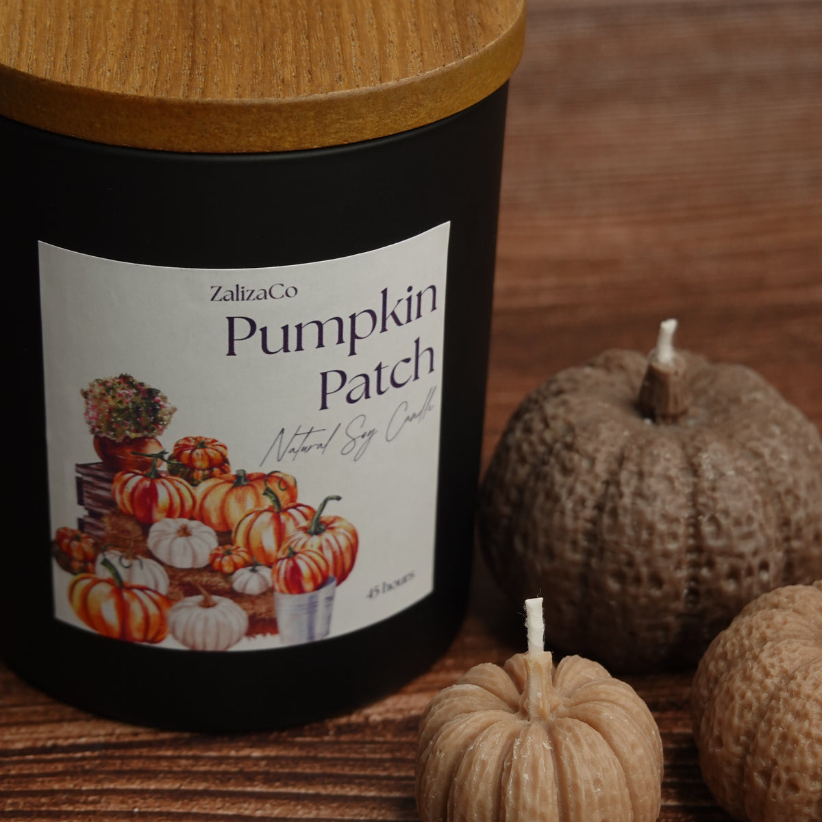 Pumpkin Patch candle gift set matte black jar