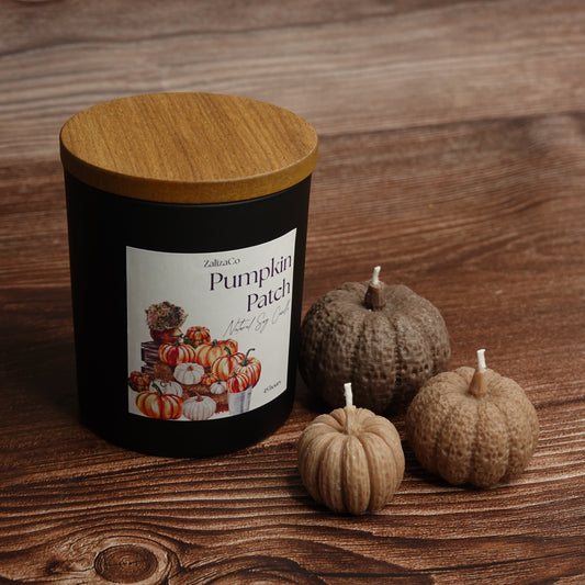 Pumpkin Patch candle gift set matte black jar