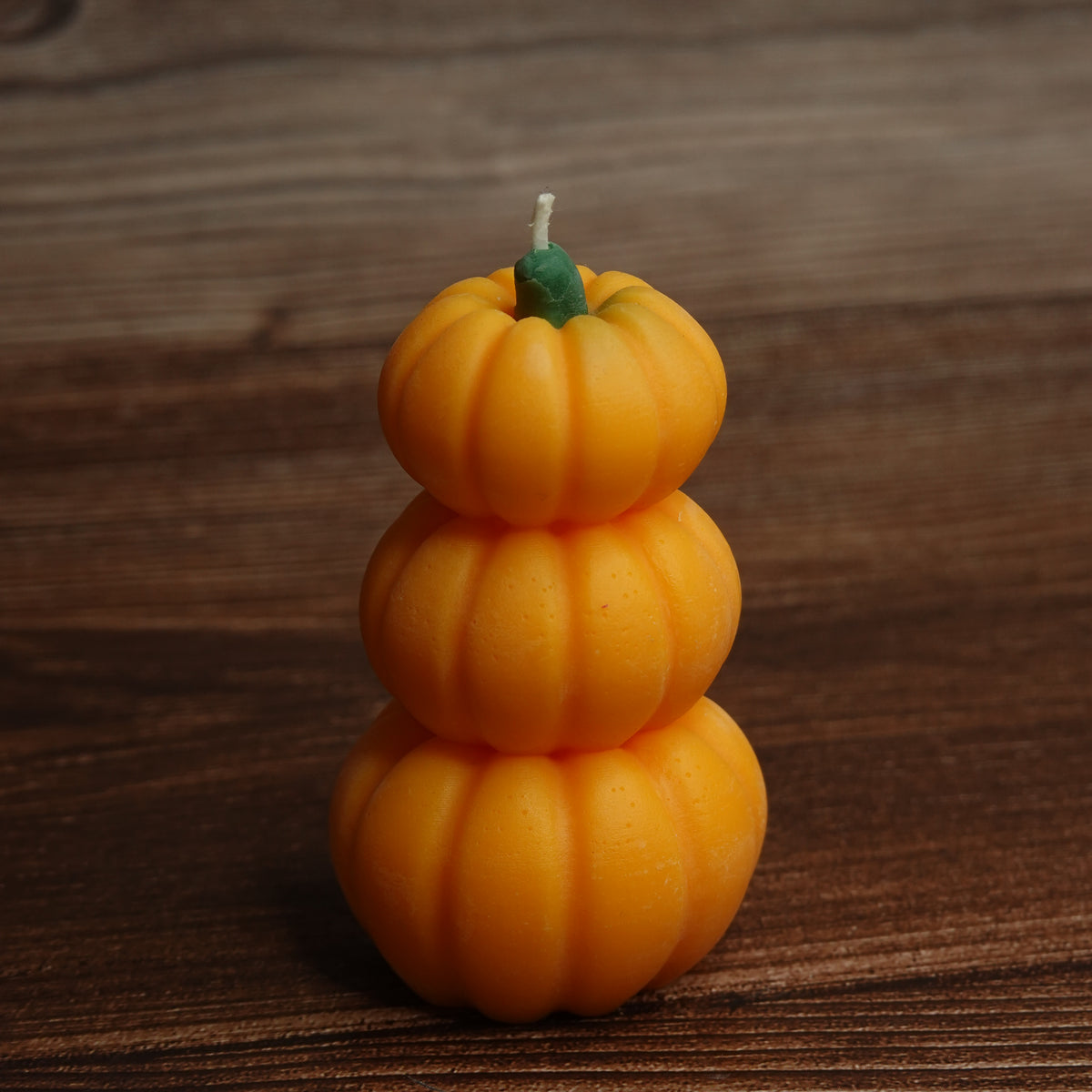 Stacked pumpkin candle autumn styling