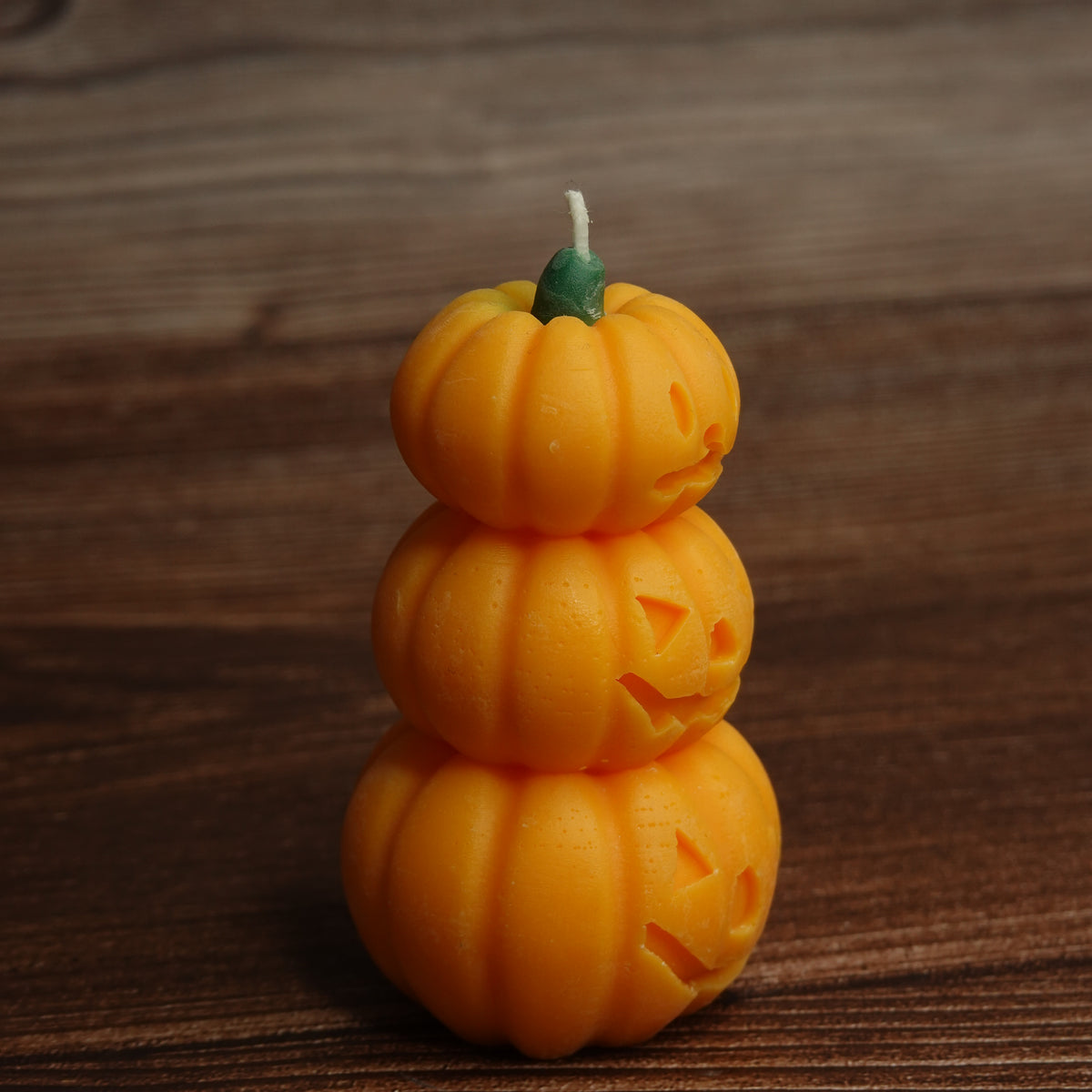 Stacked pumpkin candle autumn styling