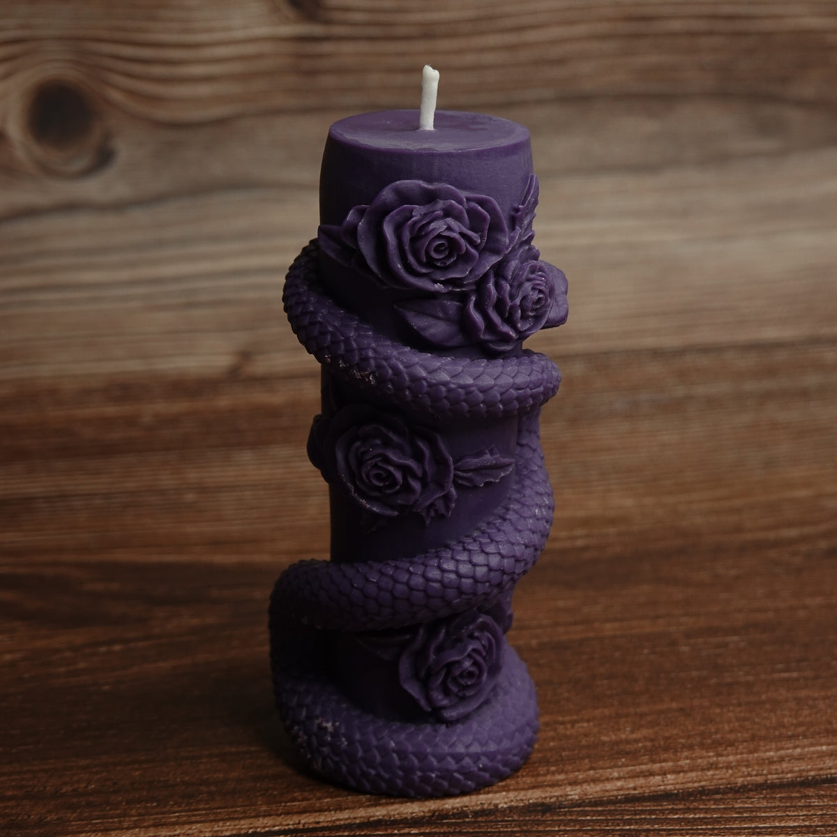 Nightshade purple gothic pillar candle
