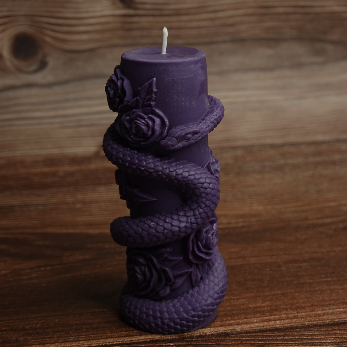 Nightshade purple gothic pillar candle