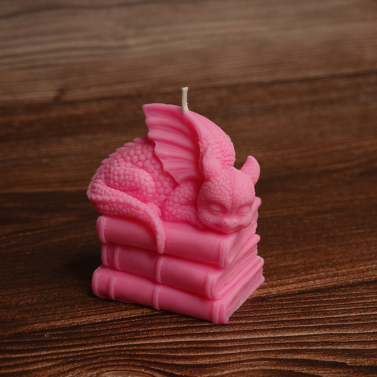 Fantasy reader dragon candle purple pink