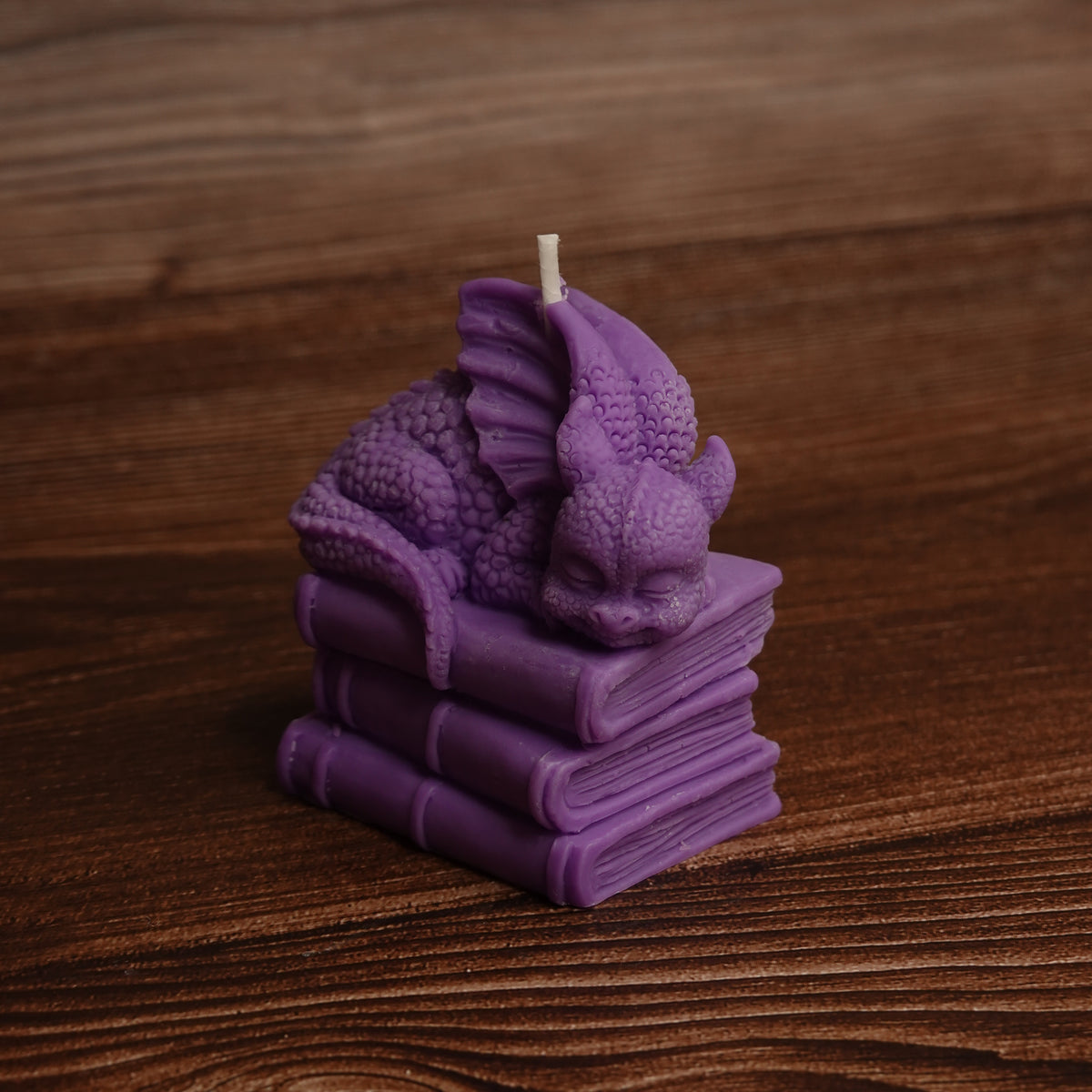 Fantasy reader dragon candle purple pink