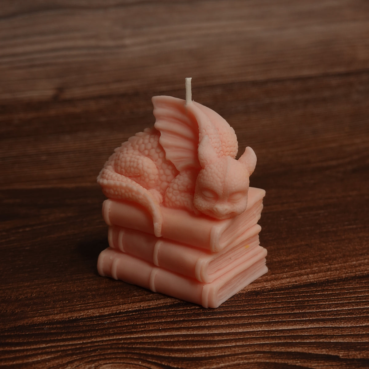 Fantasy reader dragon candle purple pink
