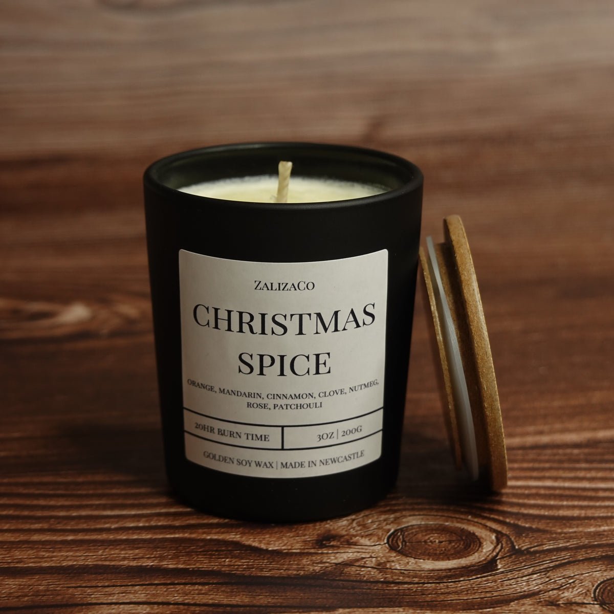 Mini matte black jar candles winter christmas